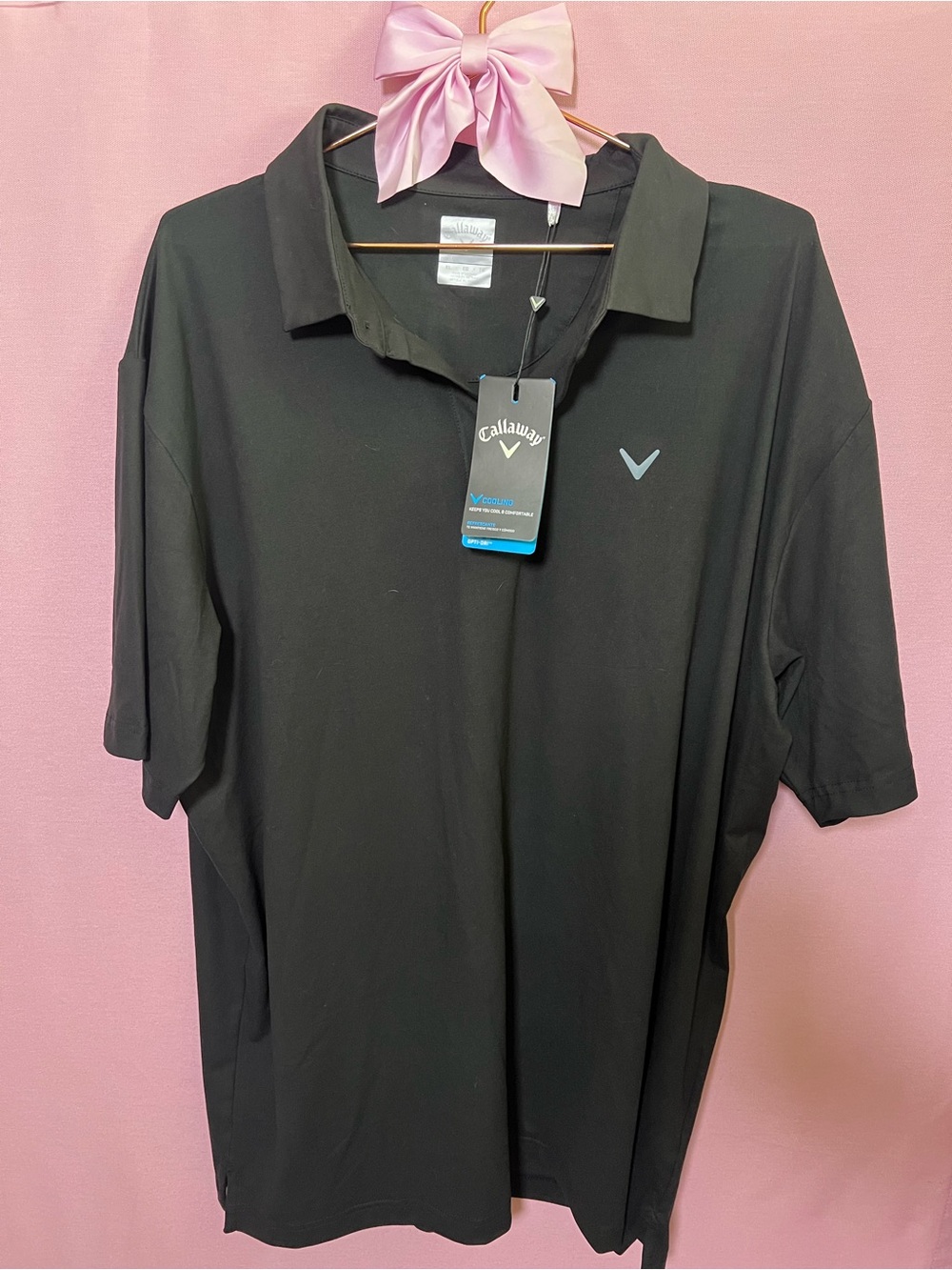 Callaway Men's Black Polo with Subtle Logo Accent